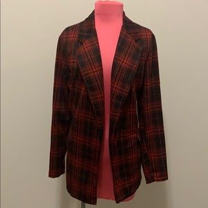 Plaid red blazer